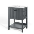 thumbnail image 1 of Sink Vanity Cabinet, Wood, Grey Gray White, Modern Contemporary Urban Design, Hotel Bedroom Bathroom Master Suite Guest, 1 of 10