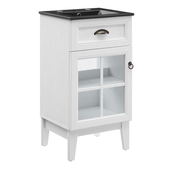 Sink Vanity Cabinet, Wood, White Black, Modern Contemporary Urban Design, Hotel Bedroom Bathroom Master Suite Guest
