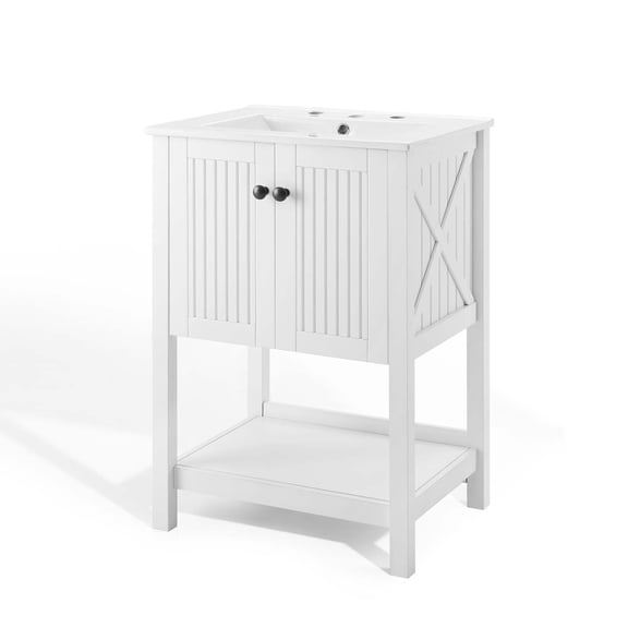 Sink Vanity Cabinet, Wood, White, Modern Contemporary Urban Design, Hotel Bedroom Bathroom Master Suite Guest