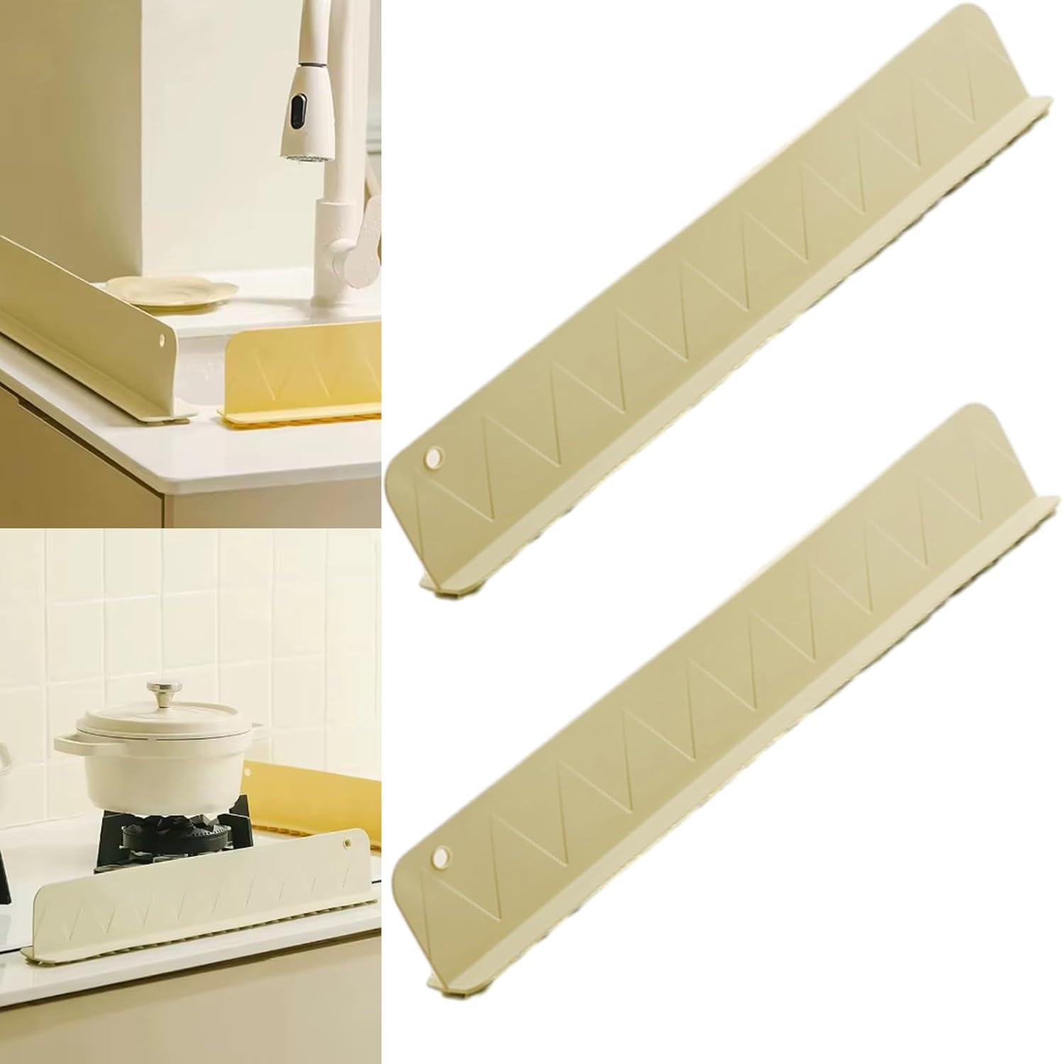 Sink Water Baffle, 15.7''/19.6'' Silicone Splash Guard with Suction Cup ...