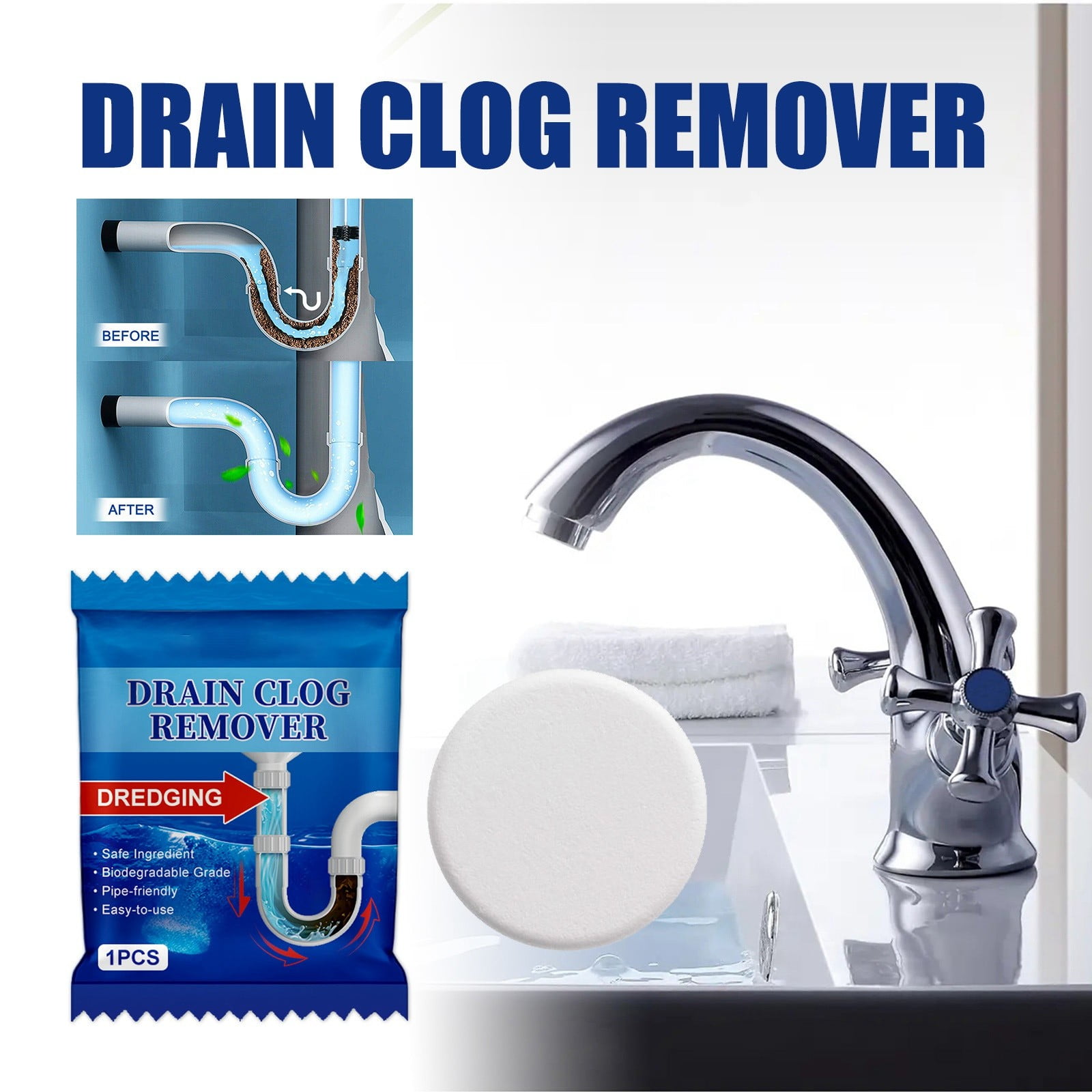 The Plumbers Secret Instant Drain Opener Sink and Drain Cleaner,The Pipe Dredge Quick Unclog For Kitchen Toilet