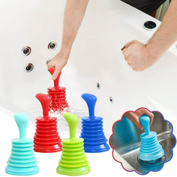 Sink and Drain Plunger - For Bathrooms Kitchens Sinks Bathtubs and Showers - Small and Powerful Toilet Plunger with Large Bellows
