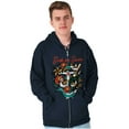 thumbnail image 1 of Sink or Swim Anchor Mermaid Tattoo Unisex Fleece Graphic Zip Up Hoodie Brisco Brands 2X, 1 of 5