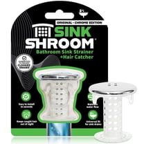 SinkShroom Chrome Edition Revolutionary Bathroom Sink Drain Protector Hair Catcher, Strainer, Snare