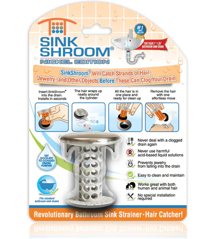 1.75'' Nickel and Gray Silicone Sink Strainer