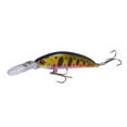 thumbnail image 1 of Sinking Minnow Jerkbait Fishing Lure, Deep Diving Hard Bait with 2 Treble Hooks for Bass Trout Walleye, Olive Perch, 2.36 Inch, 1 of 5