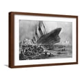 thumbnail image 1 of Art.com Sinking of the Titanic Giclee Print by Willy Stoewer, Brown Frame Wall Art, 23" x 17", 1 of 5