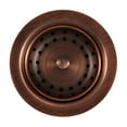 thumbnail image 1 of sinkology tb35-01 n/a kitchen sink 3.5 inch strainer drain with post styled basket in antique copper, 1 of 5