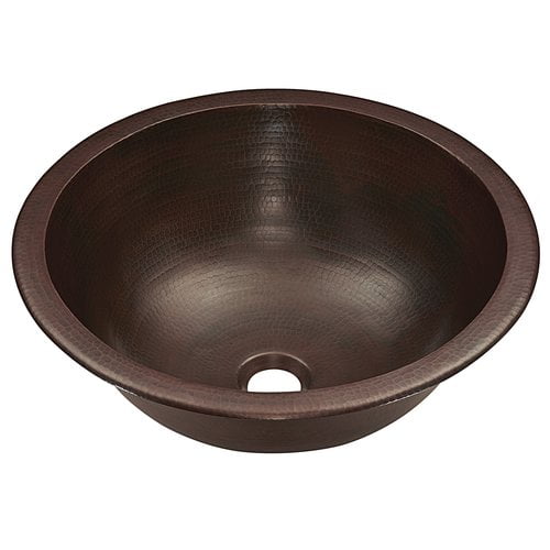 Handcrafted Aged Copper Circular Undermount Bathroom Sink