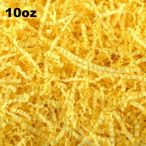 Sinkoo 10oz Crinkle Cut Paper Shred Packing Filler Easter Grass Cushion Yellow Paper Streamer for Christmas Wedding Birthday Bridesmaid Engagement Craft Gift Boxes Bags Basket Filler Decoration