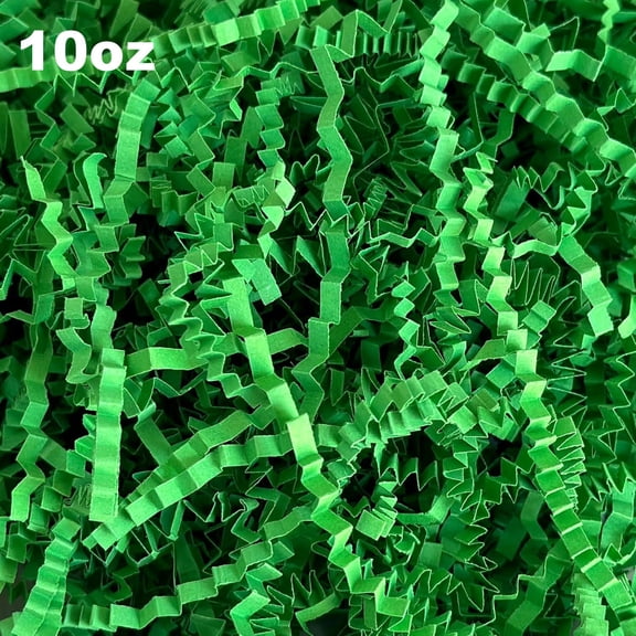 Sinkoo 10oz Crinkle Cut Paper Shred Packing Filler Green Easter Grass Cushion Paper Streamer for Christmas Wedding Birthday Bridesmaid Engagement Craft Gift Boxes Bags Basket Filler Decoration