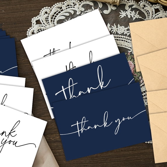 Sinkoo 20 Pack Thank You Cards Bulk with Kraft Envelopes & Stickers, 3.5x5 Inches, Minimalist Design, Perfect for Business, Weddings, Baby & Bridal Showers, Graduations & Funerals
