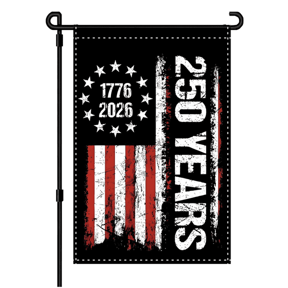 Sinkoo 250 Years America Garden Flag,Blessings 250th  Anniversary USA Patriotic Banner Double, Sided with Stars and Stripes Design,1776-2026 Commemorative, 12x18 Inch