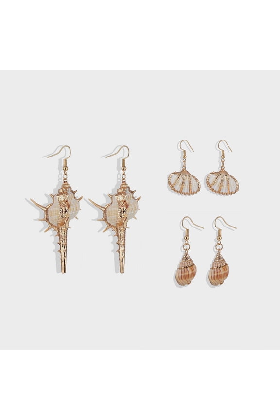 3 Pairs Natural Seashell Earrings for Women Beach Summer Earring Jewelry Lightweighted Boho Earrings for Women Friend