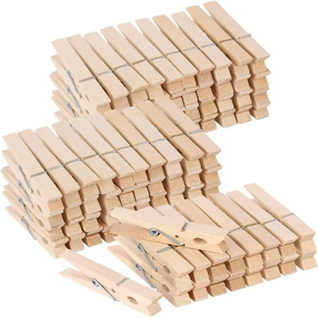 Sinkoo 300pcs Clothes Pins Natural Wooden Clothespins 1inch Heavy Duty Wood Clips Rust Resistant for Hanging Clothes Pictures Crafts Classroom Outdoor