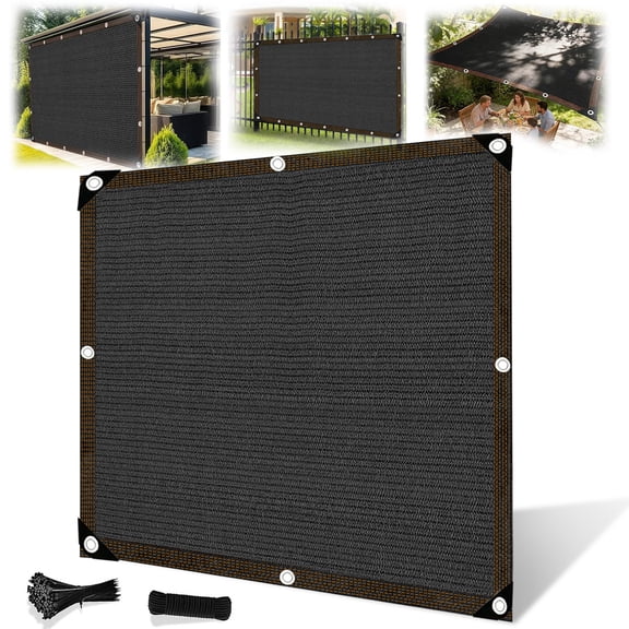 Sinkoo 95% Black Sun Shade Cloth, 6.5x6.5Ft Durable Mesh Tarp with Grommets, Sunshade Cloth for Camping, Greenhouse, Plant, Car, Backyard Patio Garden