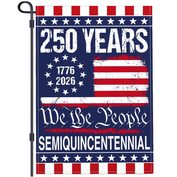 Sinkoo America Garden Flag, We The People 1776-2026 Flag Memorial Day Patriotic 250th Birthday 250 Years United States Indoor/Outdoor Garden Decoration (250 YEARS)