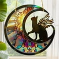 thumbnail image 1 of Sinkoo Boho Decor Sun Catcher Moon Flying Cat 8inch Window Hanging Suncatcher, Indoor Home Garden Decor, Holiday Birthday Gift for Family Friends Bird Lovers, 1 of 4