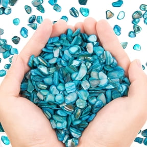 Sinkoo Crushed Shells for Crafts About 0.66LB (300g/11.64oz) Small Natural Crushed Shells Bulk for Crafts DIY Beaching Wedding Decoration Vase Fillers (Light Blue)