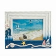 thumbnail image 1 of Sinkoo Handmade Wood Picture Frames, 7" x 5" Seashell Photo Frame,Unique Nautical Beach Themed Home decor, Sailboat, Starfish, Life Buoy, Beach Photo Frame Tabletop or Wall Hanging Display Frame, 1 of 4