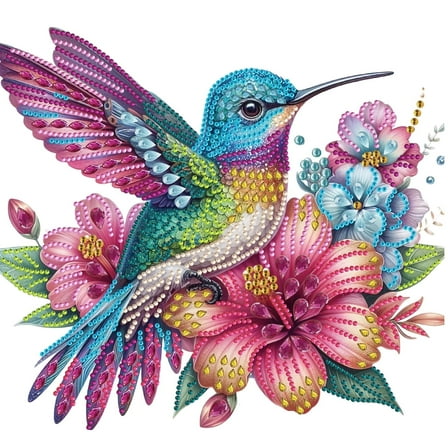 Sinkoo 12"x12" Hummingbird 5D Diamond Art Kits, Boho Decor Art & Craft Kits for Adult Teen Beginners, Diy Bird Diamond Painting Kit for Home Wall Decor