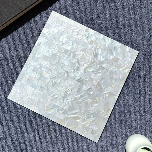 Sinkoo Natural Mother of Pearl Wall Tiles, Nature White 12"x12", Mosaic Shell Backsplash Sticker for Kitchen, Bedroom and Bathroom