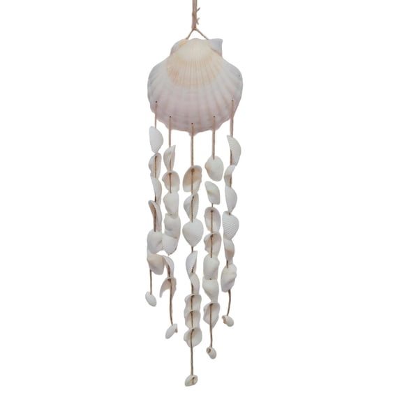 Sinkoo Sea Shells Wind Chimes for Outside, Natural Windchime Made of Seashells, for Patio Garden Yard Window Hanging Decor, Beach & Coastal Wedding Decoration, Ocean Themed Party Supply