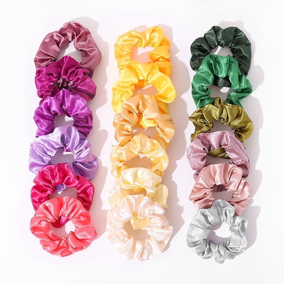 Sinkoo Silk Scrunchies for Women, 16pcs 4in Satin Scrunchies Large Super Softer Hair Bands, Colorful Silk Hair Scrunchies Hair Accessories for Women
