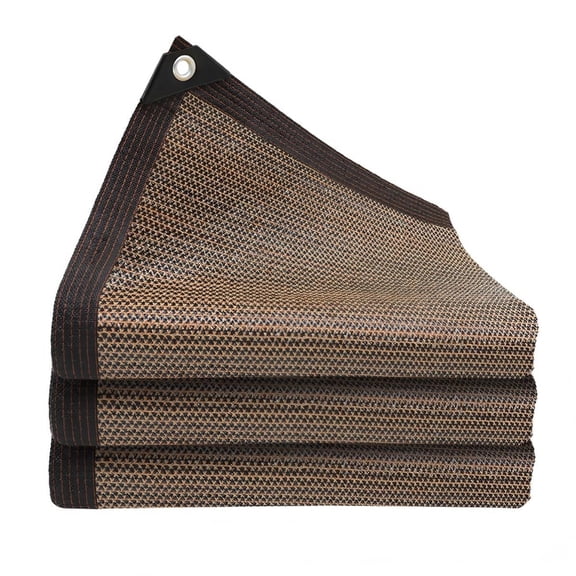Sinkoo 95% Sun Shade Cloth with Grommets, 6.5x6.5Ft Shade Sails, Sturdy Durable Sunblock Privacy Mesh Tarp for Garden Patio Porch Outdoors, Brown