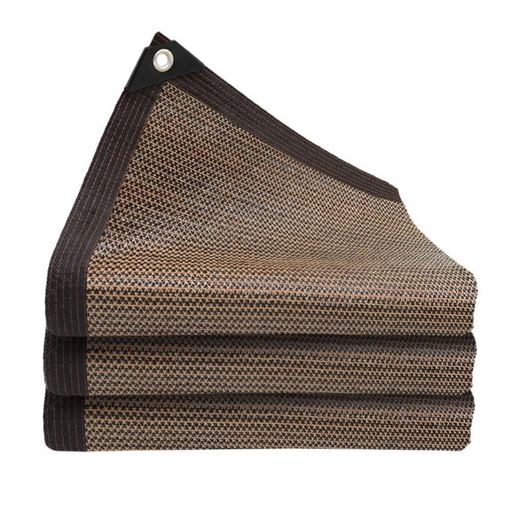 Sinkoo Sun Shade Cloth with Grommets, 95% Shade Rate, 6.5x6.5Ft Sturdy Durable Sunblock Shade Mesh Tarp for Patio Plants Greenhouse Porch Outdoors Activities, Brown