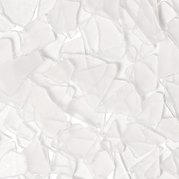 Sinkoo Sea Glass for Crafts - 21oz White Frosted Seaglass Pieces for DIY, Vase Filler, Art Craft Supplies, Beach Wedding, Home Decor