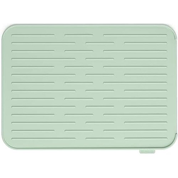 Sinkside Silicone Dish Pot Drying Mat (Jade Green) Soft, Non-Slip Kitchen Counter Sink Top Drainer for Dishwashing