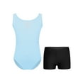 thumbnail image 1 of Sinleey Girls Mesh V-Neck Ballet Dance Leotard Outfits Gymnastics Athletic Bodysuit with Shorts Light Blue 16, 1 of 7