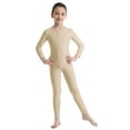 thumbnail image 1 of Sinleey Kids Boys Girls Long Sleeve Full Body Jumpsuit Ballet Dance Gymnastic Sports Leotard Bodysuit A Nude 9-10, 1 of 7