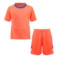 thumbnail image 1 of Sinleey Kids Boys Quick-Drying Breathable Soccer Training Tracksuit Short Sleeve T-Shirt with Shorts Orange XXS, 1 of 7