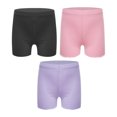 thumbnail image 1 of Sinleey Kids Girls 3 Piece Safety Shorts Dance Bike Shorts Breathable and Safety Yoga Athletic Sports Black&Pink&Purple 130, 1 of 5