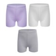 thumbnail image 1 of Sinleey Kids Girls 3 Piece Safety Shorts Dance Bike Shorts Breathable and Safety Yoga Athletic Sports Gray&White&Purple 110, 1 of 5