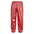 thumbnail image 1 of Sinleey Kids Girls Boys Glittery Metallic Harem Pants Hip Hop Latin Streets Casual Sweatpants Tighten Red 160, 1 of 4