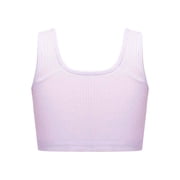Sinleey Kids Girls Cami Racerback Tank Top Breathable Knitted Sports Vest U Neck Cotton Training Bra Purple L