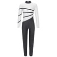 thumbnail image 1 of Sinleey Kids Girls Color-Block Gymnastics Leotard Long Sleeve Dance Jumpsuit Figure Ice Skating White 10, 1 of 7