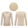 thumbnail image 1 of Sinleey Kids Girls Fleece Thermal Underwear Tops Crew Neck Long Sleeve Base Layer Tops Undershirt Type B Nude M, 1 of 8