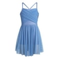 thumbnail image 1 of Sinleey Kids Girls Glittery Mesh Camisole Ballet Leotard Dress Ballroom Lyrical Modern Dance Costume Light Blue 12, 1 of 7