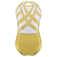 thumbnail image 1 of Sinleey Kids Girls Gymnastics Ballet Dance Leotard Sleeveless Bodysuit Rhinestones Figure Skating Yellow 12, 1 of 5