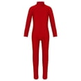 thumbnail image 1 of Sinleey Kids Girls Long Sleeves Gymnastic Full Body Leotard Unitard Zipper Athletic Sports Jumpsuit Red 7-8, 1 of 7