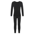 thumbnail image 1 of Sinleey Kids Girls Thermal Underwear Set Nude Fleece Base Layers Set Active Undergarments for Ballet Type B Black XL, 1 of 6