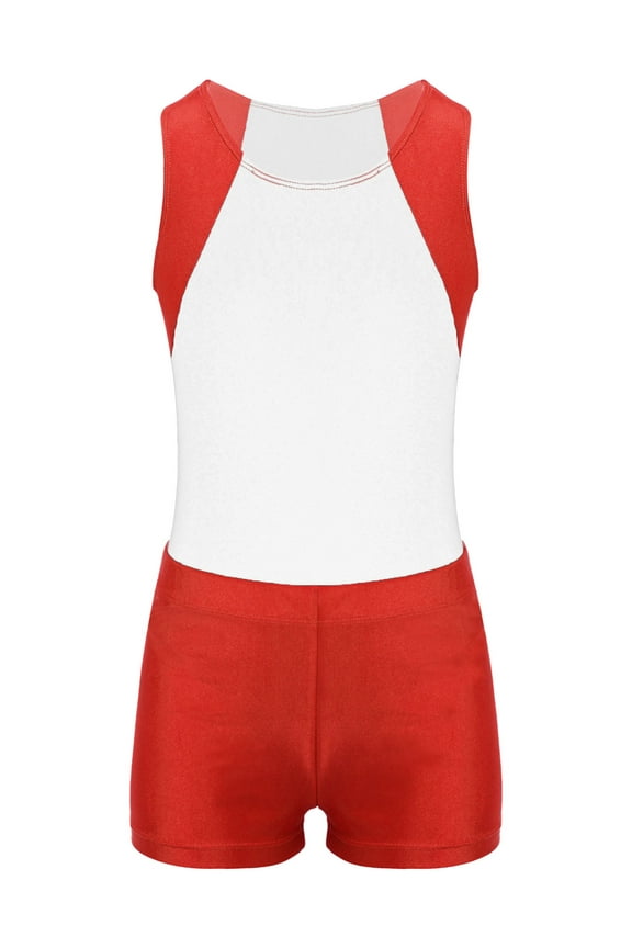 Kids Gymnastics Outfit Dance Leotard with Shorts Boys 2 Piece Tumbling Training Bodysuit White 6