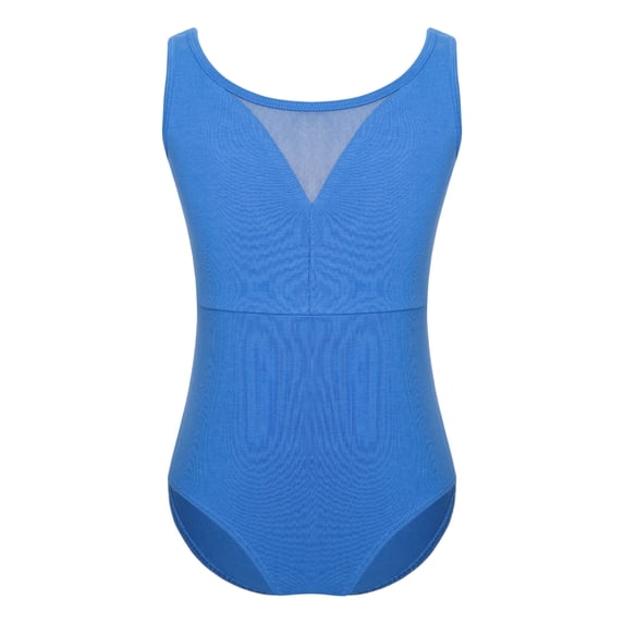 Sinleey Kids Mesh Dance Leotard Baby Girls Gymnastics Tumbling Bodysuit Ballet Ballerina Outfit Blue 110