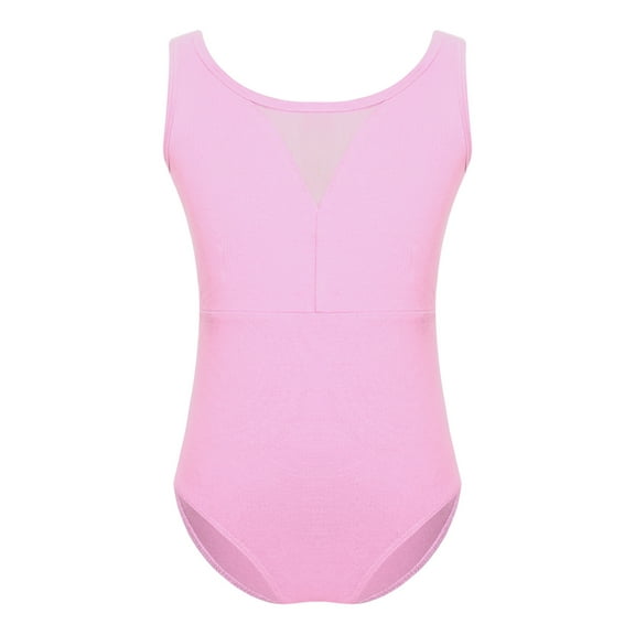 Sinleey Kids Mesh Dance Leotard Baby Girls Gymnastics Tumbling Bodysuit Ballet Ballerina Outfit Pink 130