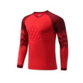 thumbnail image 1 of Sinleey Mens Goalkeeper Jersey Uniform Football Padded Goalie T-shirt Long Sleeve Sports Training Red XL, 1 of 7