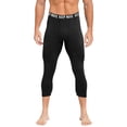 thumbnail image 1 of Sinleey Mens Leggings Athletic 3/4 Compression Baselayer Tights Pants Climbing Running Jogging Black M, 1 of 7